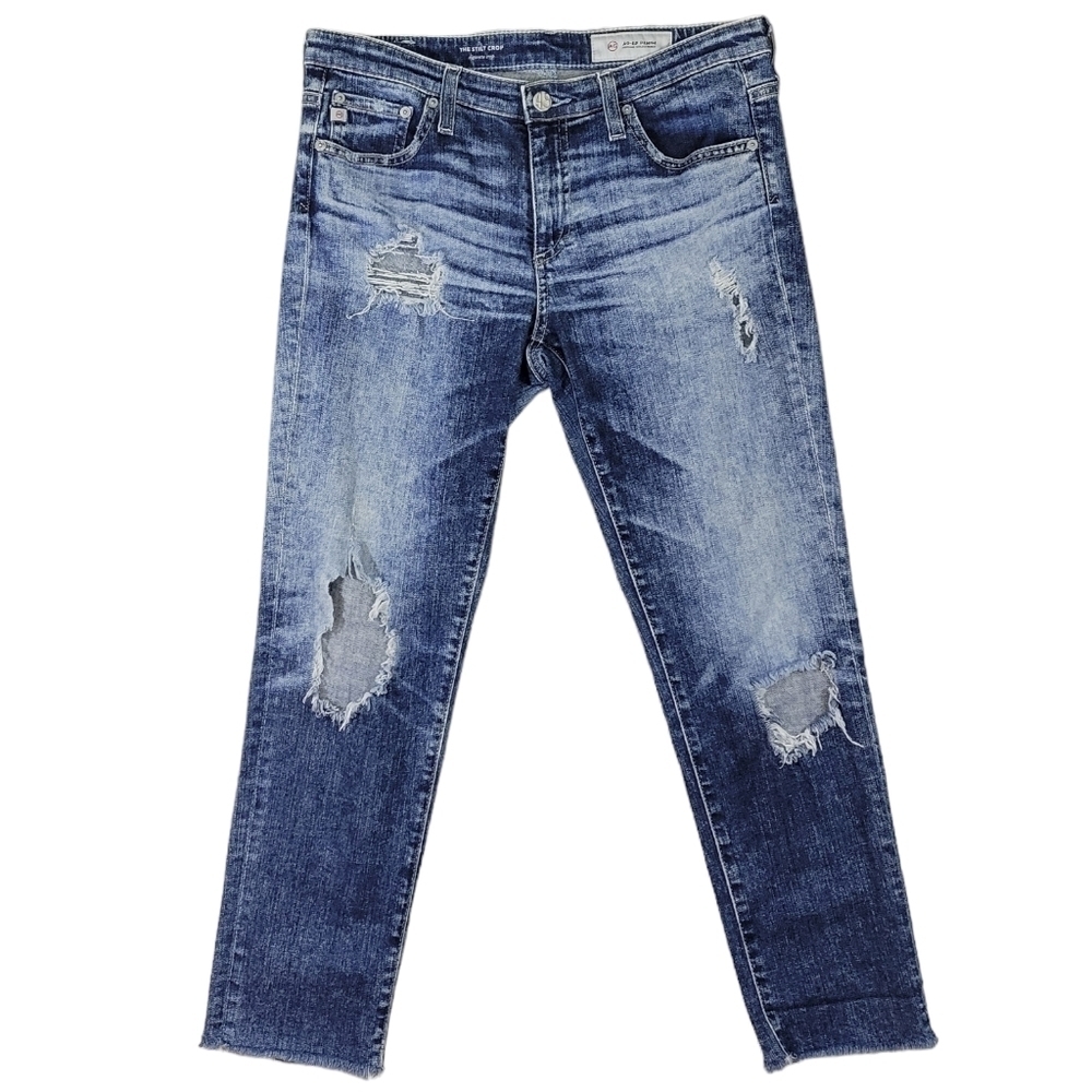 AG Adriano Goldschmeid The‎ Stilt Crop Jeans Distressed Look Size 29